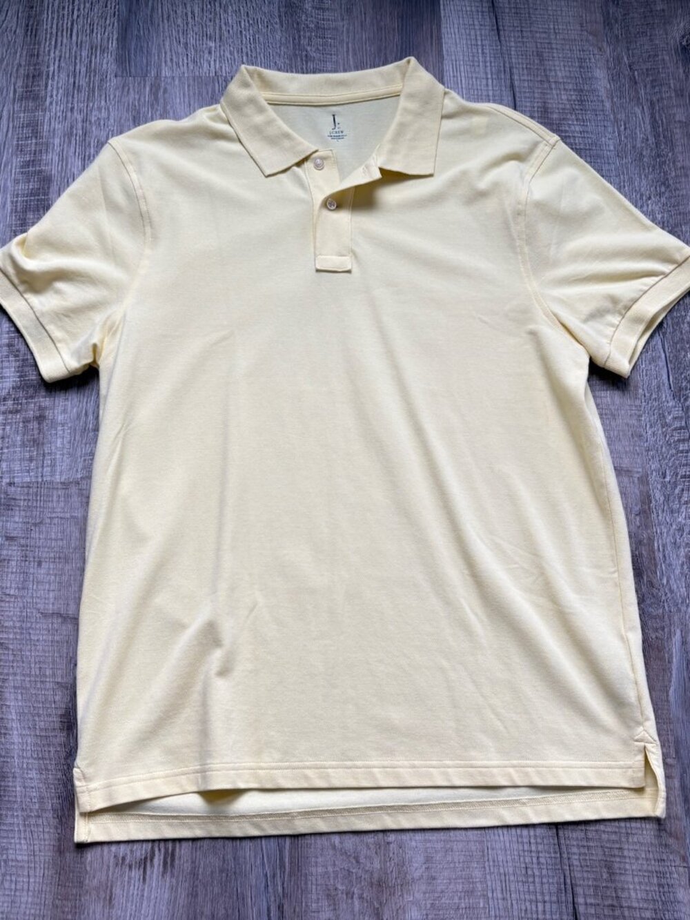 J. Crew Men’s Yellow Untucked Flex Pique Polo Size Large Like New